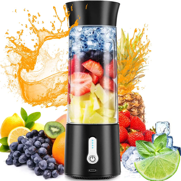 Portable Blender for Shakes & Smoothies 17 Oz Personal Size Blender, Type-C 4000Mah Rechargeable Blender with 500Ml Bottle, IPX7 Waterproof Blender