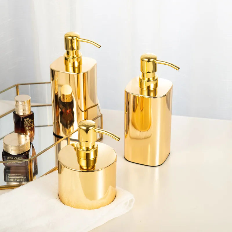 Nordic Soap Dispenser Stainless Steel Home Shampoo Shower Gel Bottles Wristband Dispenser Bathroom Accessories Liquid Container