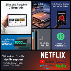 Iplay50 Mini PRO Tablet Netflix L1 8.4Inch Android13 Helio G99 8GB RAM 128/256GB ROM Dual SIM Card Iplay50 Mini PRO