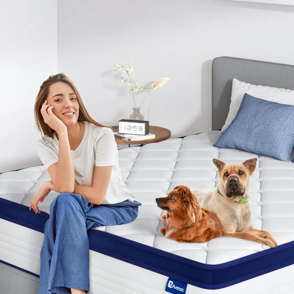 Full Size Mattress, 12 Inch Full Mattresses in a Box, Hybrid Spring Mattresses with Comfort Foam and Pocket Coils