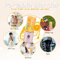 Personal Blender for Smoothies and Juicer Chargable Portable Small Bullet Blender for Shakes, Pink