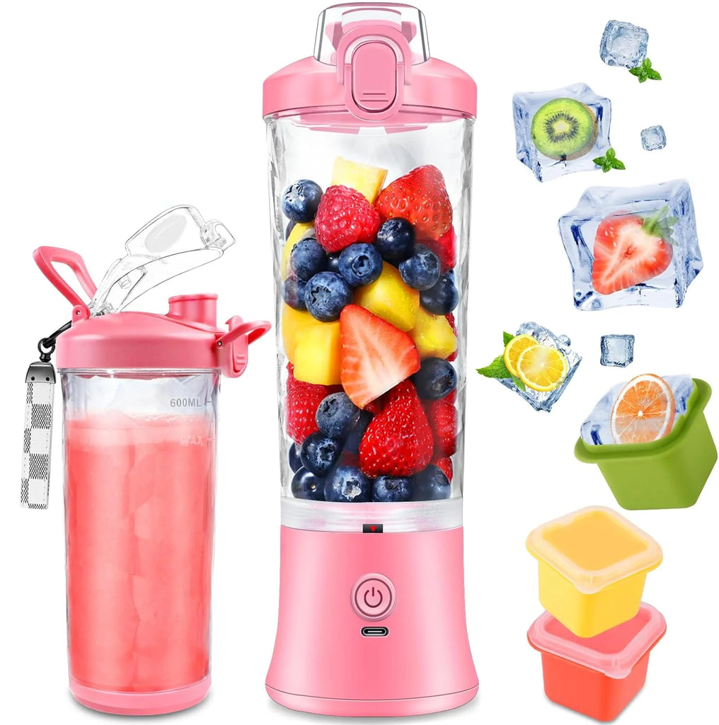 Personal Blender 20 Oz, Portable Blender for Shakes and Smoothies with Travel Cup Blue