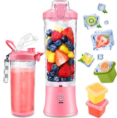 Personal Blender 20 Oz, Portable Blender for Shakes and Smoothies with Travel Cup Blue
