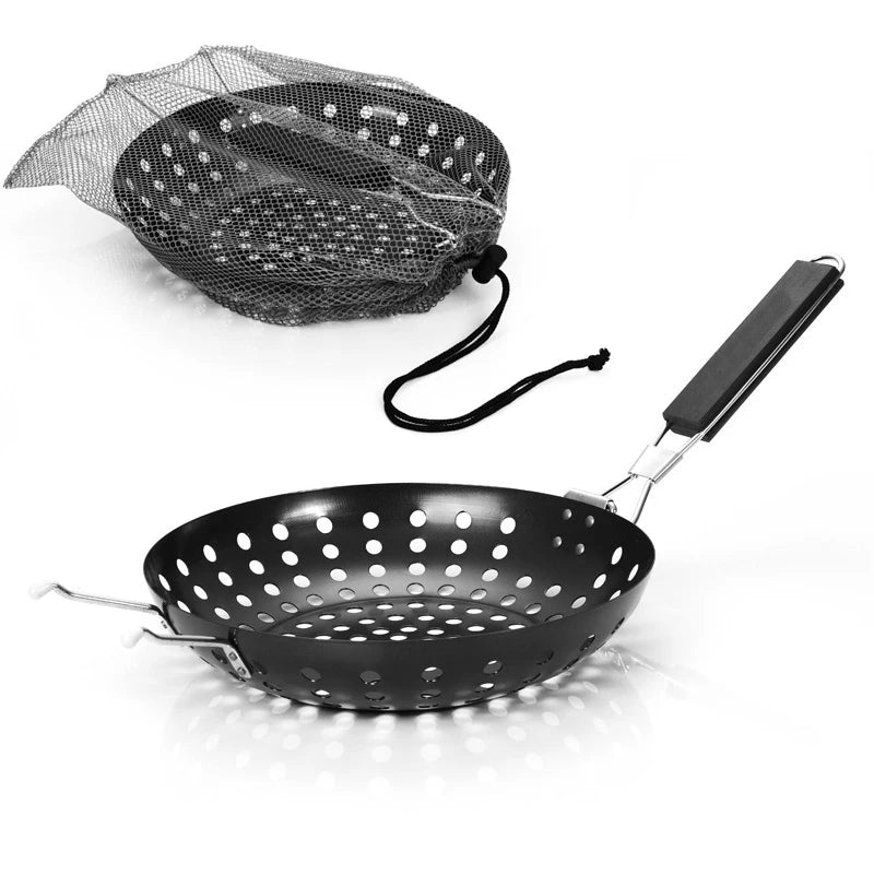 Barbecue Kebab Pans Non-Stick Home Roasting Pan Cooking Comal Roster Grill Cookware Steak Pans Shelf Portable Folding BBQ Tools