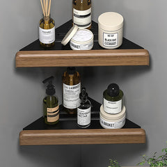 Bathroom Hardware Set, Black Wood Bath Accessories Wall Mounted Towel Rack,Towel Bar,Toilet Brush,Towel Hooks,Paper Holder