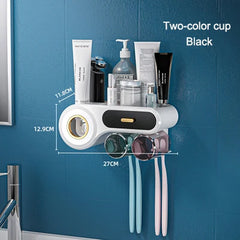 Toothbrush Holder for Bathroom Automatic Toothpaste Squeezer Wall with Cup Storage Rack Organizer Bathroom Accessories Home New