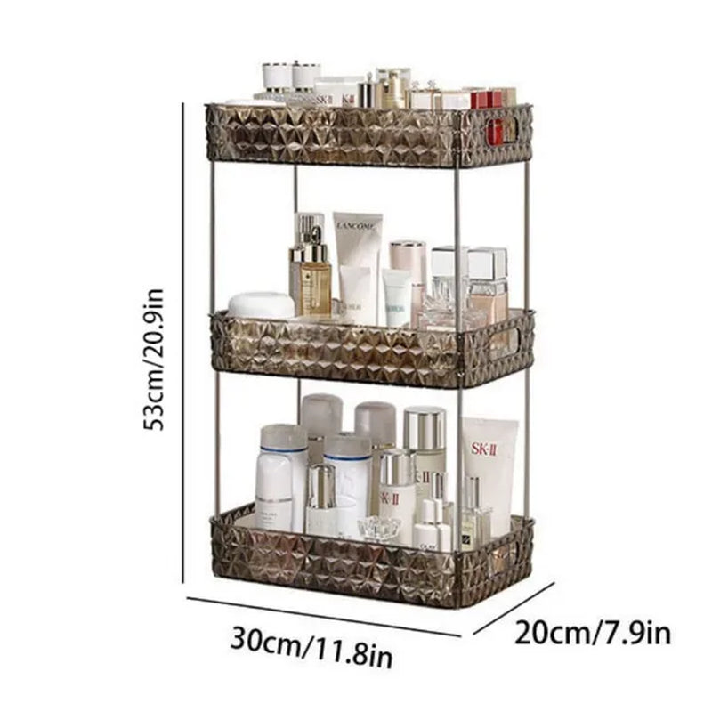 Bathroom Organizer Shelves with Wheels Kitchen Corner Storage Rack Toilet Shampoo Skincare Toothpaste Cups Towel Holder 4 Layers