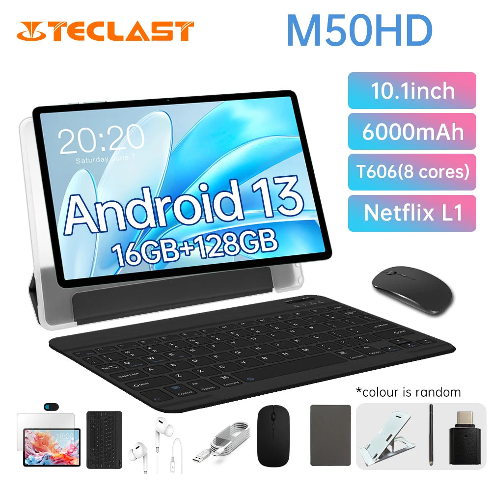 M50HD 2024 Tablet (Unisoc T606 8-Core 1.6Ghz/)16Gb(8Gb+8Gb) RAM/128GB ROM/10.1 Inch 1200×1920Ips TDDI/WIFI5G/4G Dual SI