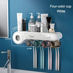 Toothbrush Holder for Bathroom Automatic Toothpaste Squeezer Wall with Cup Storage Rack Organizer Bathroom Accessories Home New