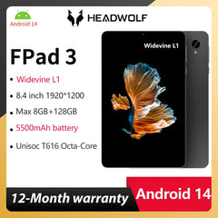 Fpad 3 Android 14 Tablet 8.4 Inch Max 8GB Ram 128GB ROM Widevine L1 Octa-Core 4G LTE Phone Calling Tablet PC 5500 Mah