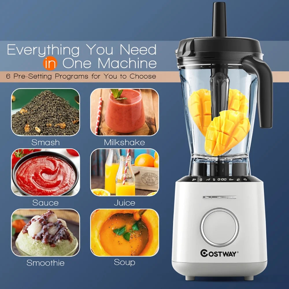 1500W Countertop Smoothies Blender with 10 Speed and 6 Pre-Setting Programs, Easy to Clean, Liquor Alcohol Drink Dispenser for Parties Home Bar Use