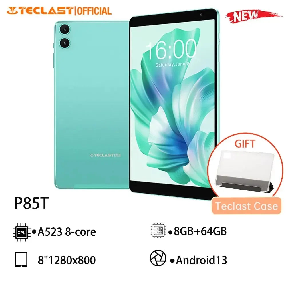 P85T 2024 Tablet (Allwinner A523 1.8Ghz 8-Core/10Gb (4GB+6GB)RAM/64GB ROM/8 Inch 1200*800Ips/Wifi 5/BT 5.0/5000Mah