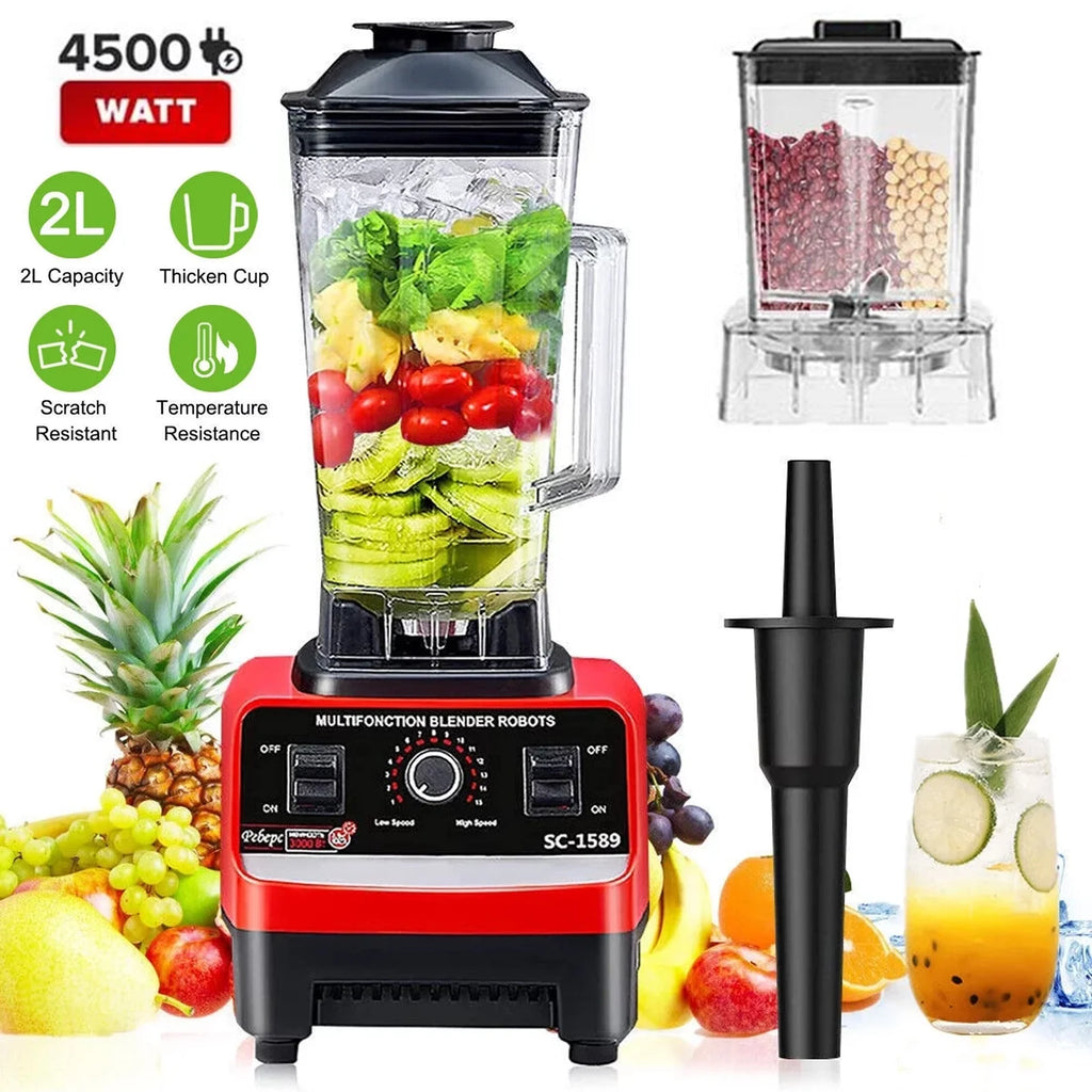 4500W Countertop Blender,Professional Blender for Smoothies, Shakes & Frozen Drinks, 15 Speed Multifunctional Blender for Kitchen Ice Crush Fruit Protein Drinks Vegetable, Red