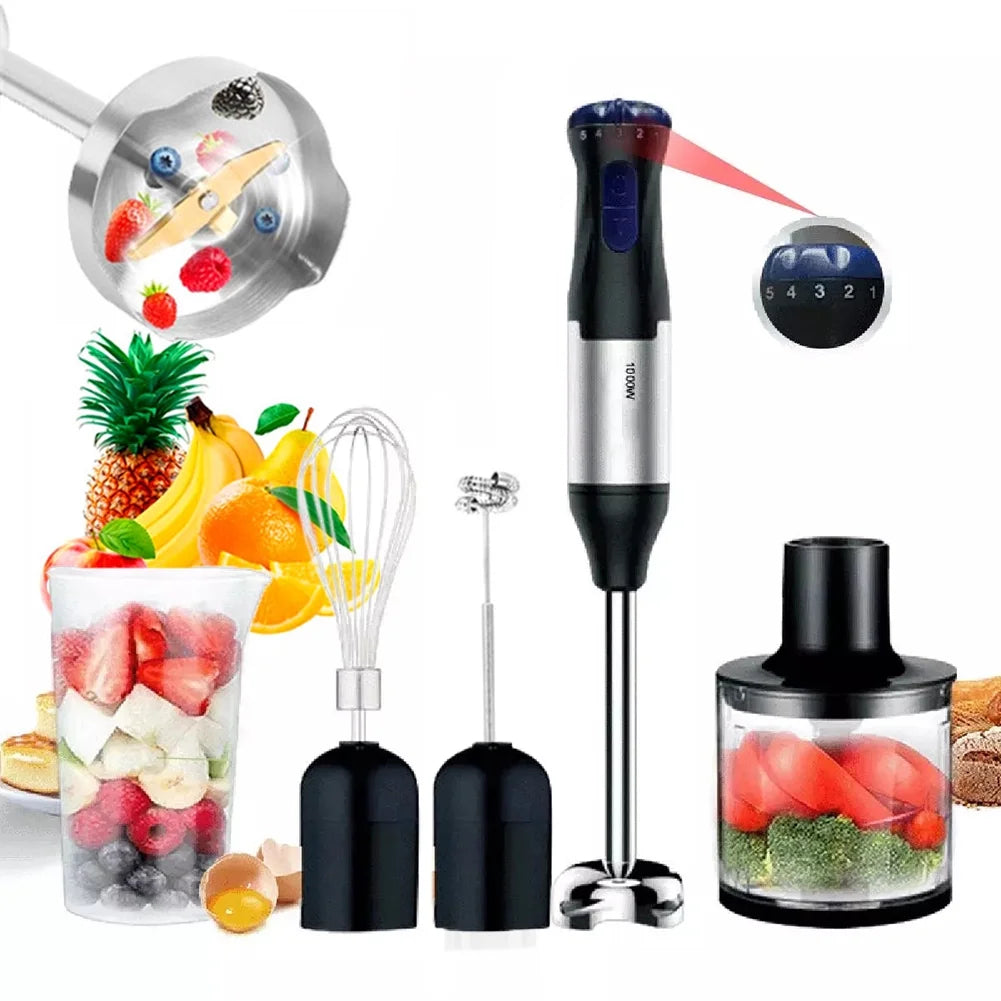 Hand Blender, 5-In-1 Immersion Hand Blender,12 Speed Turbo Mode Stick Blender for Make Smoothie, Milk Shakes,Juice ,Sauces
