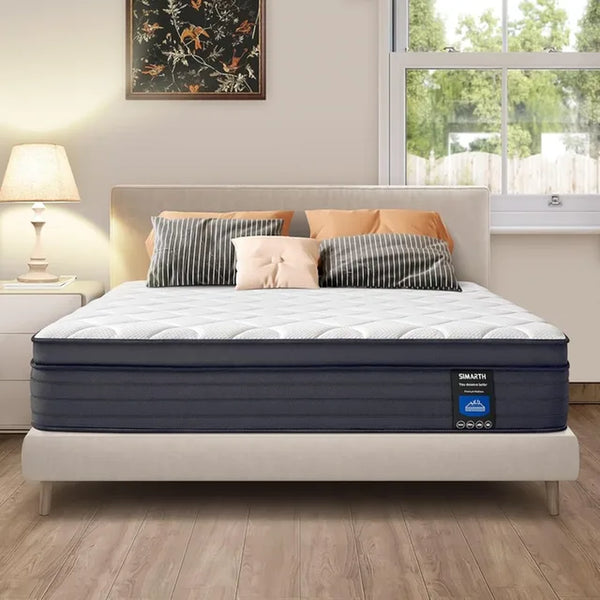 Queen Size Mattresses - Upgrade Strengthen 12 Inch Hybrid Queen Mattress in a Box, Memory Foam Queen Matress with Motion