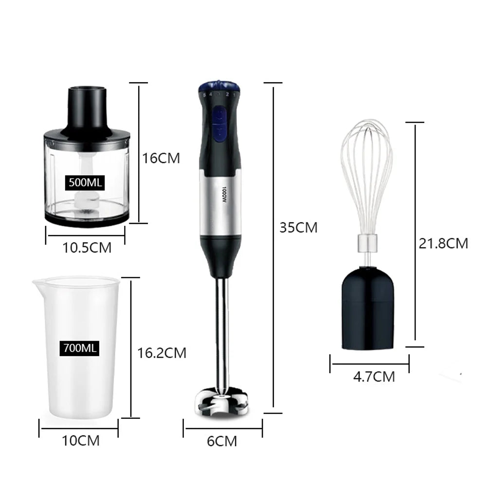 Hand Blender, 5-In-1 Immersion Hand Blender,12 Speed Turbo Mode Stick Blender for Make Smoothie, Milk Shakes,Juice ,Sauces