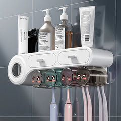 Toothbrush Holder for Bathroom Automatic Toothpaste Squeezer Wall with Cup Storage Rack Organizer Bathroom Accessories Home New