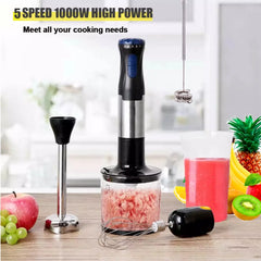 Hand Blender, 5-In-1 Immersion Hand Blender,12 Speed Turbo Mode Stick Blender for Make Smoothie, Milk Shakes,Juice ,Sauces