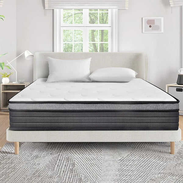 Queen Size Mattress 10 Inch, Bed-In-A-Box,Hybrid Individual Pocket Spring Mattresses, Medium Firm, Comfortable for Sleep