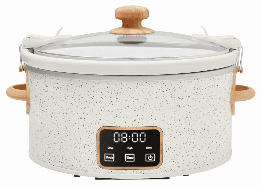 6 QT Slow Cooker, Locking Lid, Digital, Linen Speckle, Model PW8400778514-5