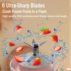 Personal Blender for Smoothies and Juicer Chargable Portable Small Bullet Blender for Shakes, Pink