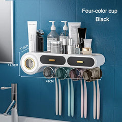 Toothbrush Holder for Bathroom Automatic Toothpaste Squeezer Wall with Cup Storage Rack Organizer Bathroom Accessories Home New