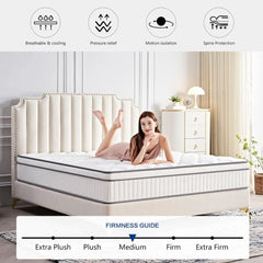 Mattress, Gel Memory Foam Mattresses, Individually Inner Spring Hybrid Mattresses, 12 Inch Mattress