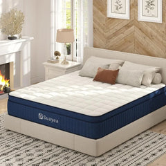 King Mattress, 12 Inch King Size Mattress in a Box, Ultimate Motion Isolation with Memory Foam and Pocket Spring, Medium Firm