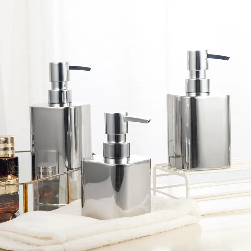 Nordic Soap Dispenser Stainless Steel Home Shampoo Shower Gel Bottles Wristband Dispenser Bathroom Accessories Liquid Container