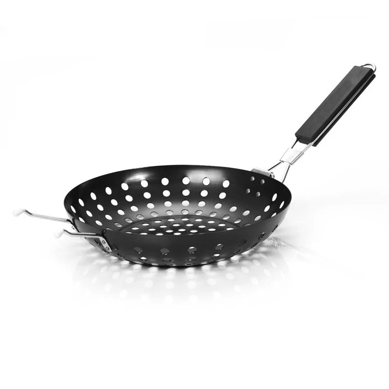 Barbecue Kebab Pans Non-Stick Home Roasting Pan Cooking Comal Roster Grill Cookware Steak Pans Shelf Portable Folding BBQ Tools