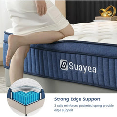 King Mattress, 12 Inch King Size Mattress in a Box, Ultimate Motion Isolation with Memory Foam and Pocket Spring, Medium Firm
