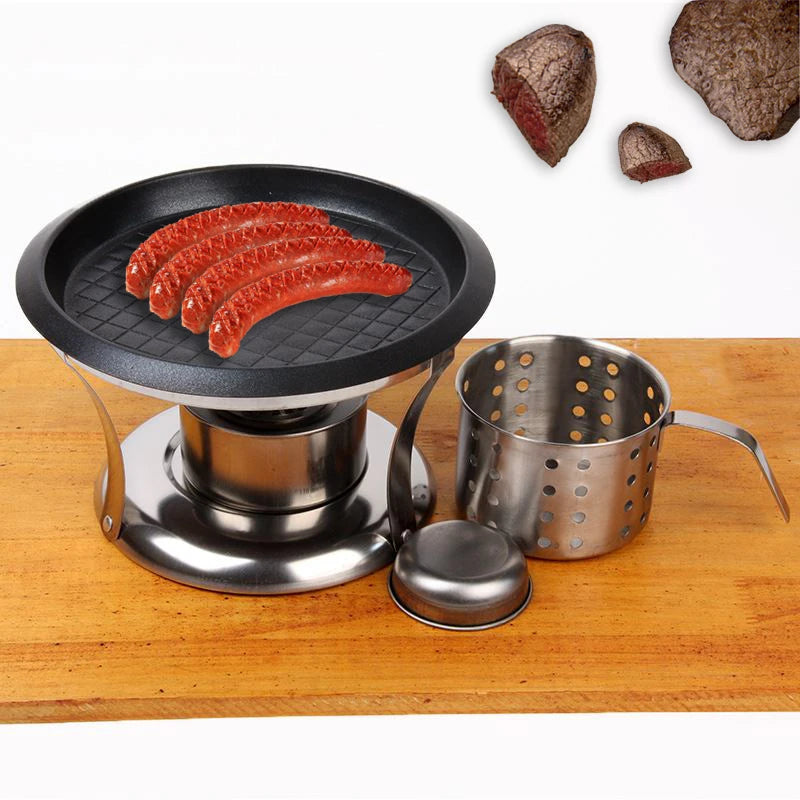 Capmping BBQ Grill Portable Outdoors Stainless Steel&Iron Barbecue Roasting Brazier Cooking Tools Hiking Picnic Mini Cookware
