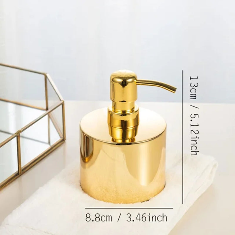 European Gilded Bathroom Accessories Soap Dispenser Restroom Stainless Steel Hand Soap Bottle Home Bathroom Decoration Modern