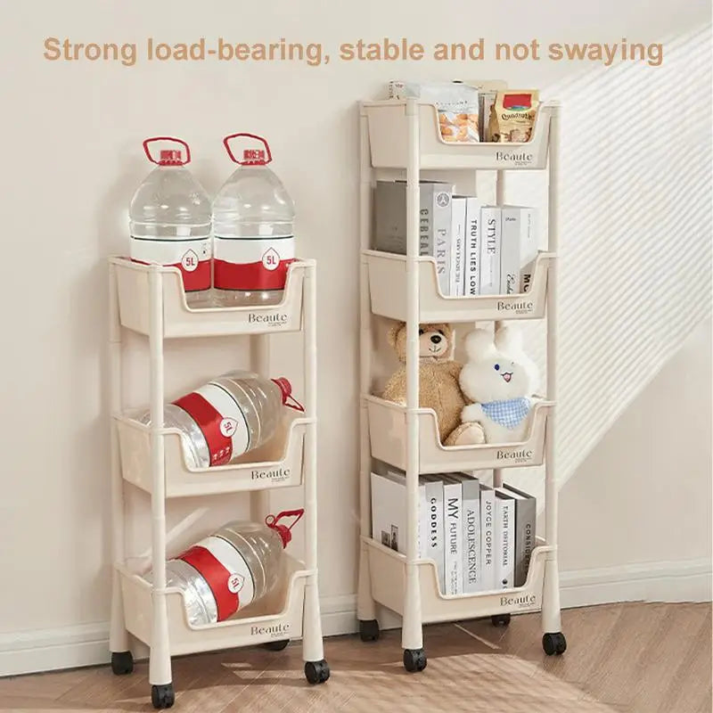 Mobile Storage Rack Trolley Kitchen Bathroom Bedroom Multi Storey Snacks Storage Rack with Wheels Organizer Home Accessories