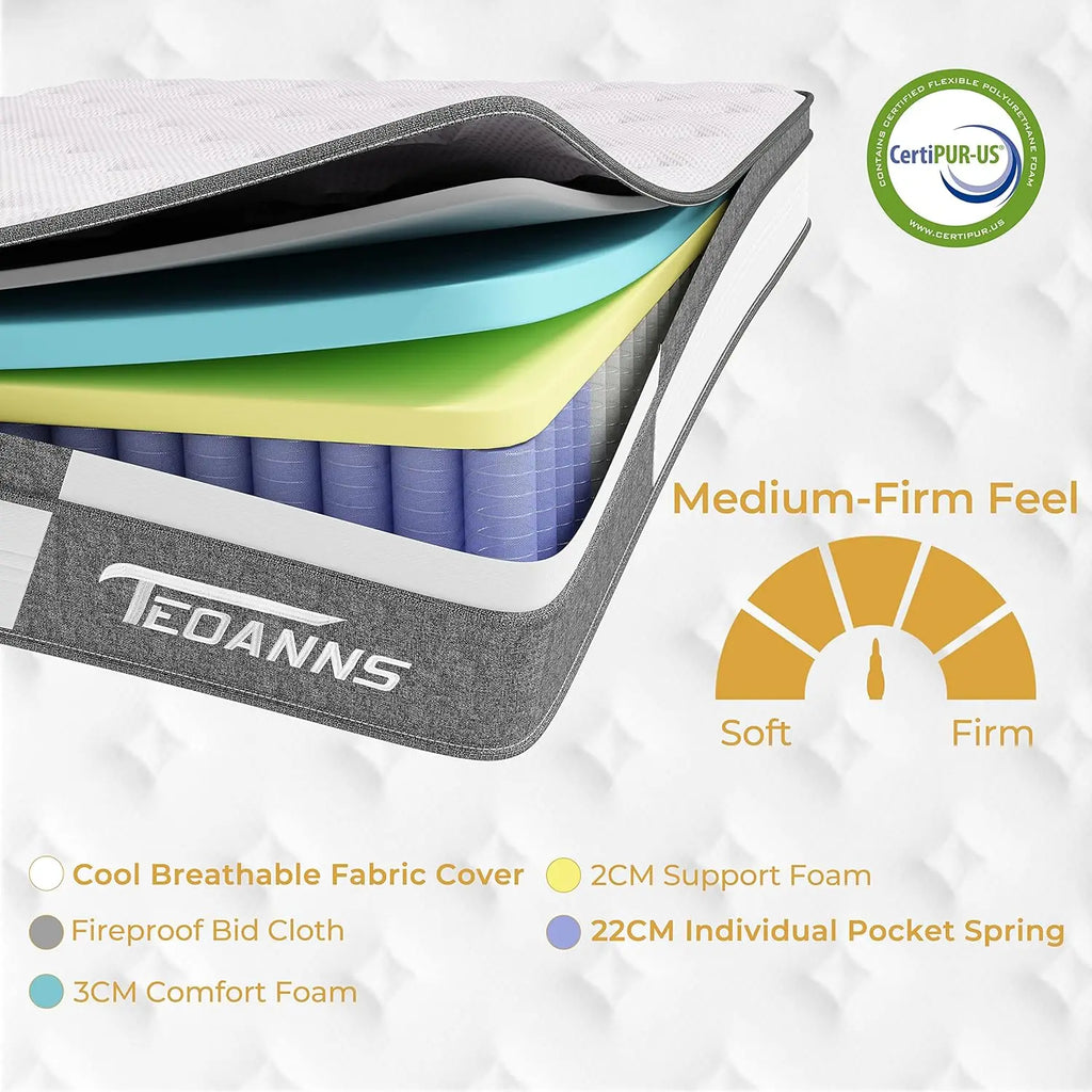 Full Size Mattress 10 Inch Memory Foam Mattress in a Box Hybrid Mattress Full Size for Pressure Relief & Supportive Certipur-Us