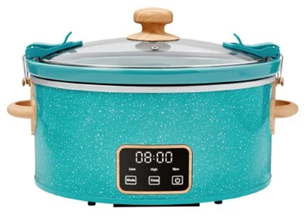 6 QT Slow Cooker, Locking Lid, Digital, Color Teal, Model PW8400778514-6