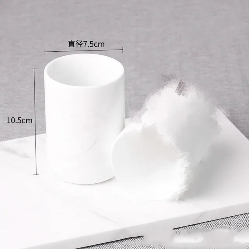 Nordic Bathroom Natural Marble Household Accessories Mouth Cup Toothbrush Holder Liquid Soap Dispenser Container Washing Tools