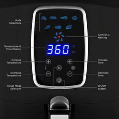 Air Fryer 1800 Watts with Digital LED Touch Display & Slide Out Pan, Detachable Basket 5.5QT Capacity (1804)
