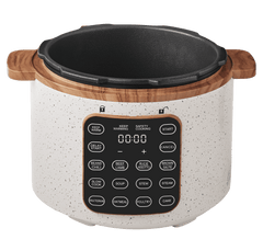 6 Qt Pressure Cooker,Linen Speckle,Wood Grain, Blinking Display, Touch Control