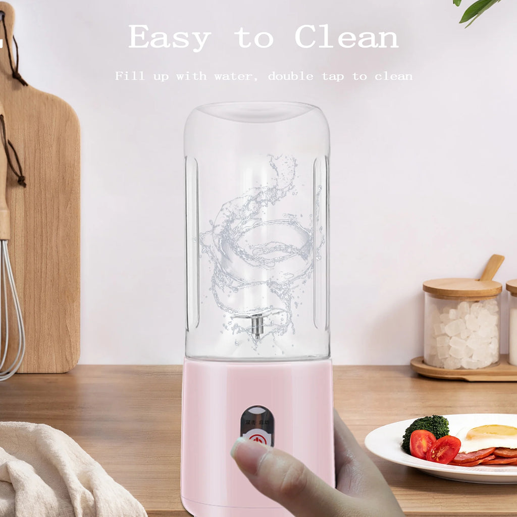 Personal Blender for Smoothies and Juicer Chargable Portable Small Bullet Blender for Shakes, Pink