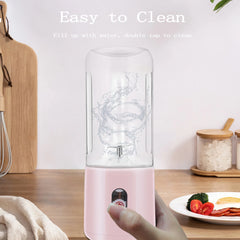 Personal Blender for Smoothies and Juicer Chargable Portable Small Bullet Blender for Shakes, Pink